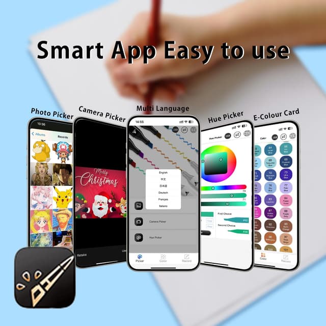 Detalle de Vokiuler Alkohol Marker Set 168+2 Farben