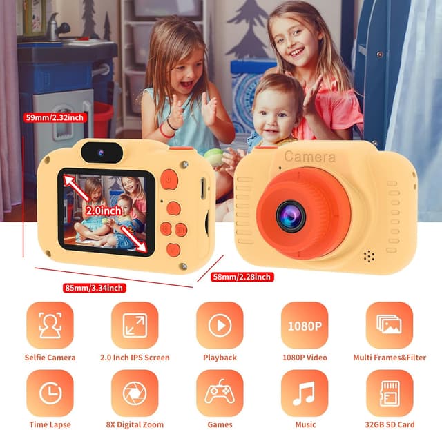 Thumbnail 1 de GlobalCrown Mini Caméra 12MP 1080p pour enfants