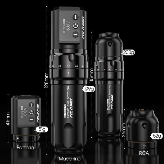 Thumbnail 6 de Dragonhawk Fold Pro Macchinetta per tatuaggi 1500mAh