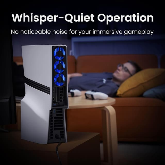 Thumbnail 6 de KIWIHOME Kühllüfter für PS5 Pro (Disc & Digital) mit regelbarer Geschwindigkeit, Auto-Modus und USB 3.0-Port