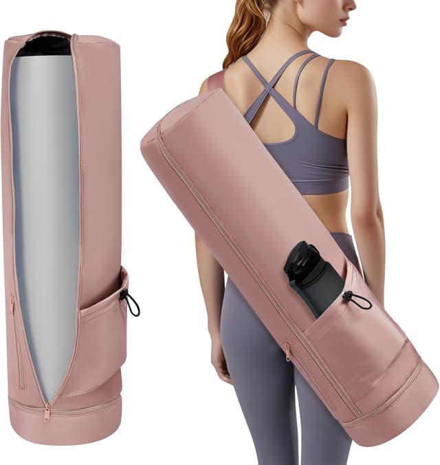 Detalle de Sac de rangement pour tapis de yoga Aucuu avec sangle réglable et compartiment humide