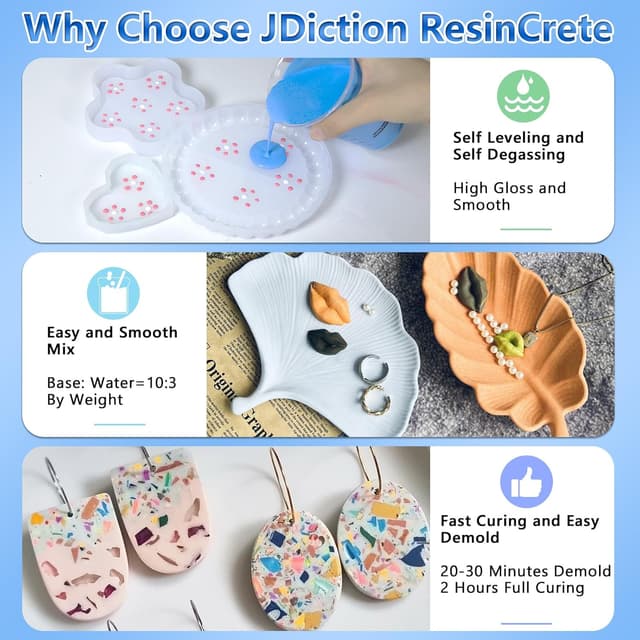 Detalle de JDiction ResinCrete 5000g Water Based Casting Resin (for beginners) – terrazzo & coating