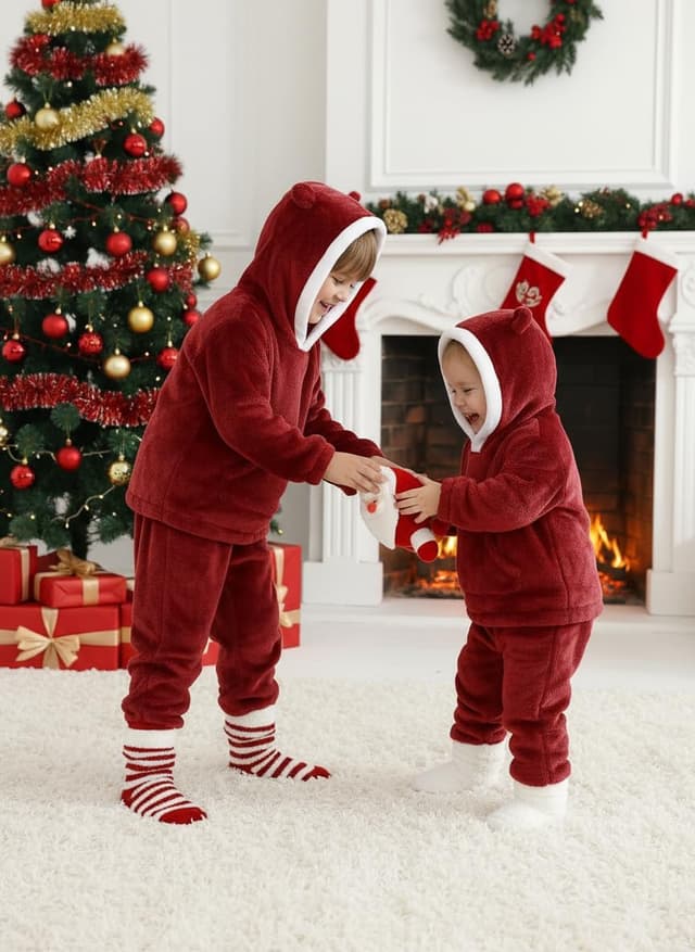 Detalle 2 de Kids fleece tracksuit set hoodie 2-piece