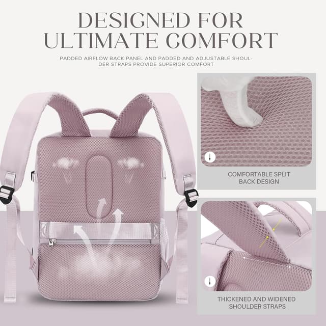 Detalle 2 de Hayayu Rucksack für Ryanair Handgepäck 40x30x20 mit Laptopfach – Diebstahlsichere Weekender-Tasche