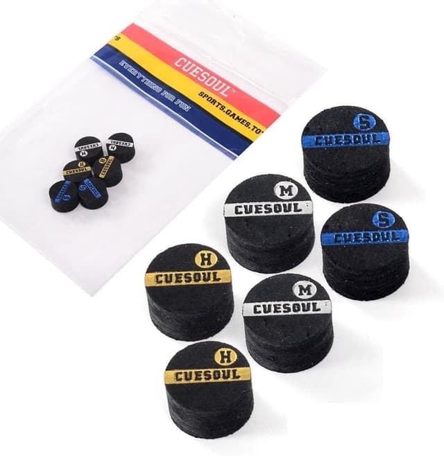 Detalle de CUESOUL – Ensemble de 6 pointes en cuir de porc (6 couches) pour queue de snooker