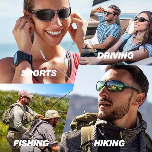 Detalle de RIVBOS RB832 Polarized Sports Sunglasses with TR90 Frame (Driving shades)