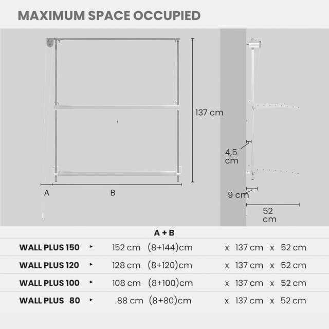 Detalle de Foxydry Wall Plus Wäschetrockner 128 cm
