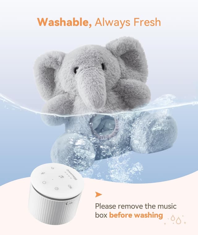 Thumbnail 5 de Dreamegg Snuggle Elephant white noise machine