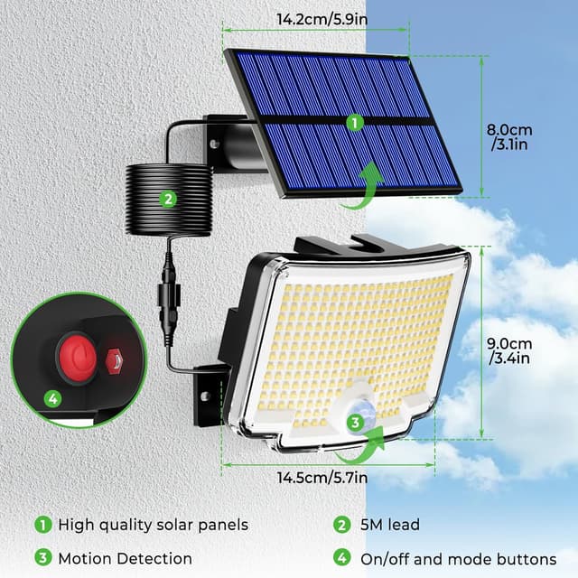 Detalle 2 de nipify Außenleuchte mit Bewegungsmelder 318 LED