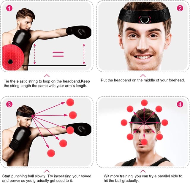 Detalle de OOTO Upgraded Boxing Reflex Ball for Training 🥊