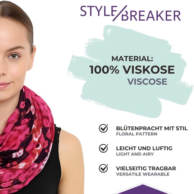 Thumbnail 3 de styleBREAKER Tubolare a spirale foulard in viscosa 110x90 cm