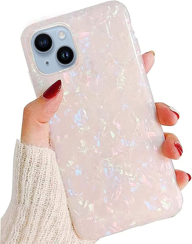 Detalle de J.west Sparkle Opal Glitter Clear TPU Case for iPhone 14 (6.1-inch, 2022 model) — Slim Protective Cover