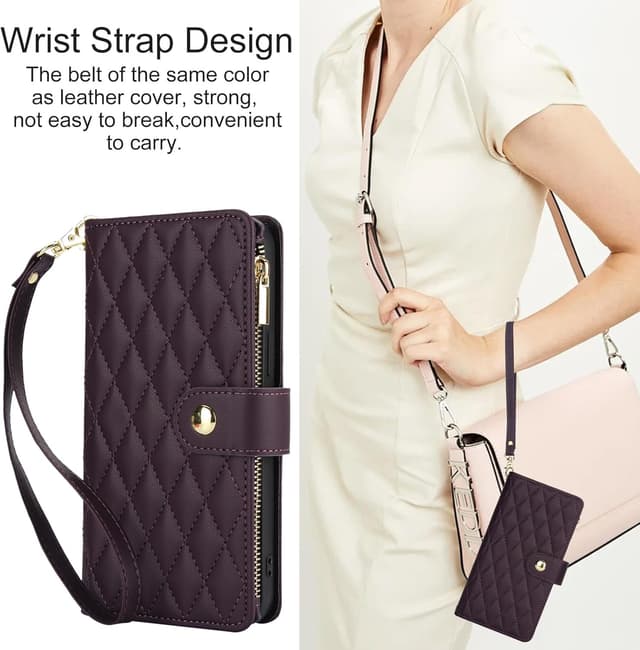 Thumbnail 6 de Asuwish Phone Case for Xiaomi Redmi Note 13 5G with Tempered Glass, Zipper Wallet & Kickstand