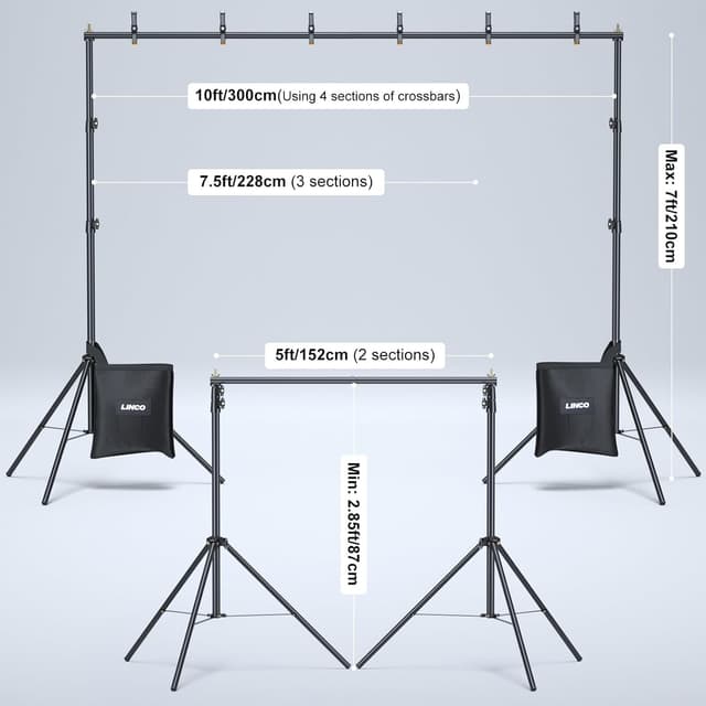 Thumbnail 1 de LINCO Backdrop Stand Kit 10x7 ft backdrop support