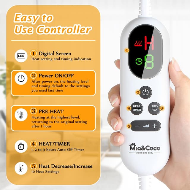 Detalle de Mia&Coco Electric Heated Blanket 200x180cm