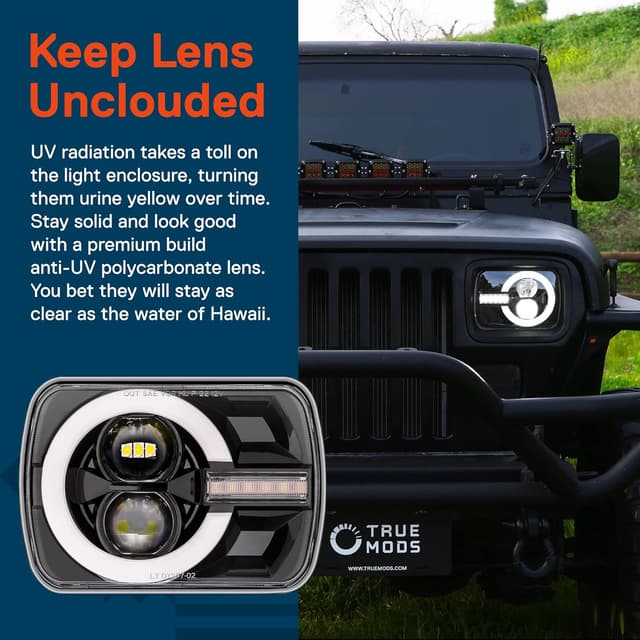 Thumbnail 4 de TRUE MODS H6054 7x6 Inch LED Headlight for Jeep
