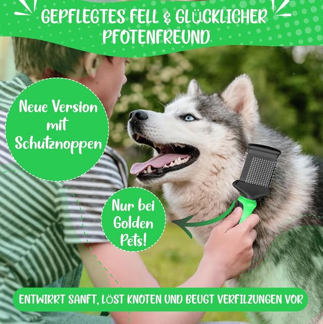 Detalle 2 de Golden Pets Zupfbürste M-L für Unterwolle