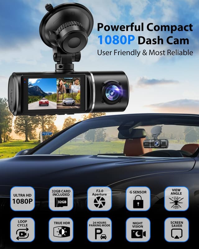 Detalle de Dash Cam Front and Rear 1080P