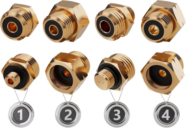 Detalle de PEL MOS Gasanschluss Adapter 4-teilig für Gasflaschen