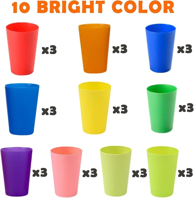 Thumbnail 3 de Hikrxya 260 ml Reusable Plastic Cups 30 Pack