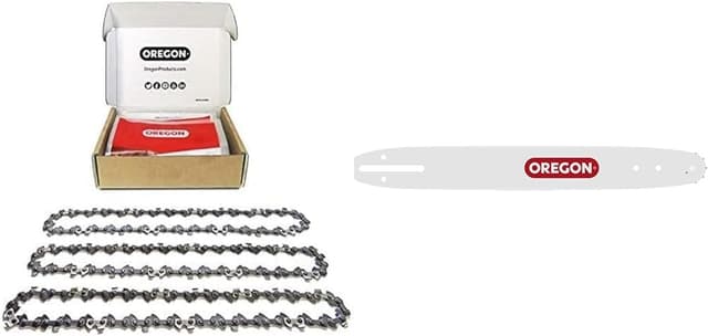 Detalle de Oregon 3-Pack chainsaw chain and 1 guide bar set (3/8" Low Profile, 1.3mm, 52 drive links) – A041 14 inch for compatible saws