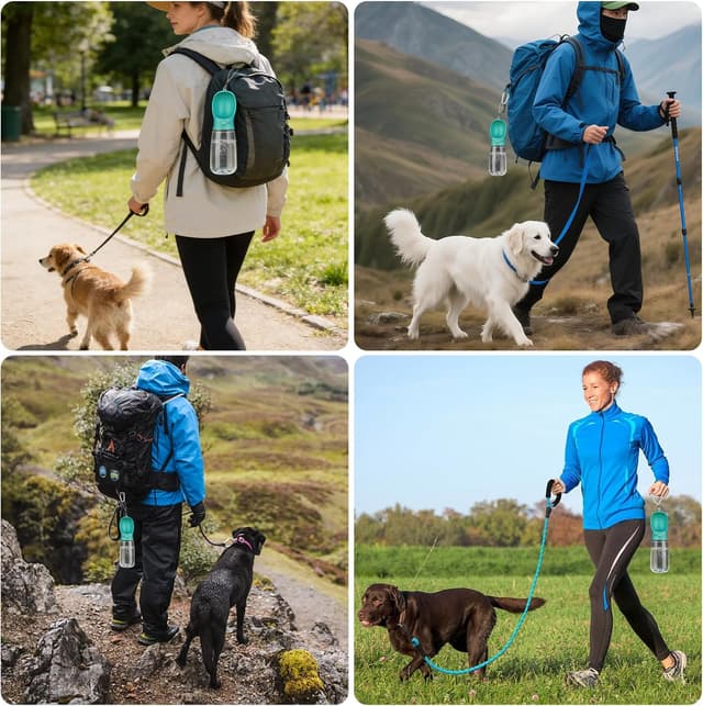 Detalle de Emwel Hunde-Wasserflasche (550 ml) – auslaufsicherer Trinkspender für unterwegs