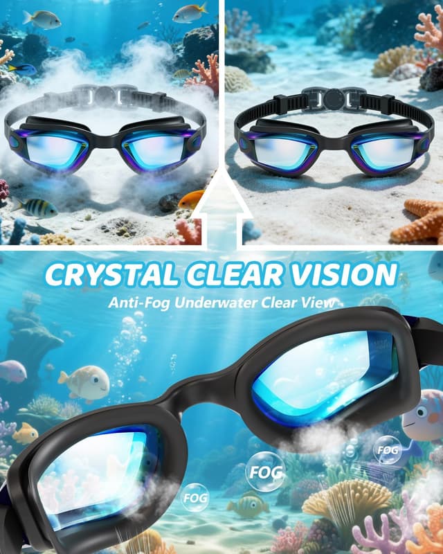 Thumbnail 2 de Aegend Kids Swim Goggles 3-14 Anti-Fog UV