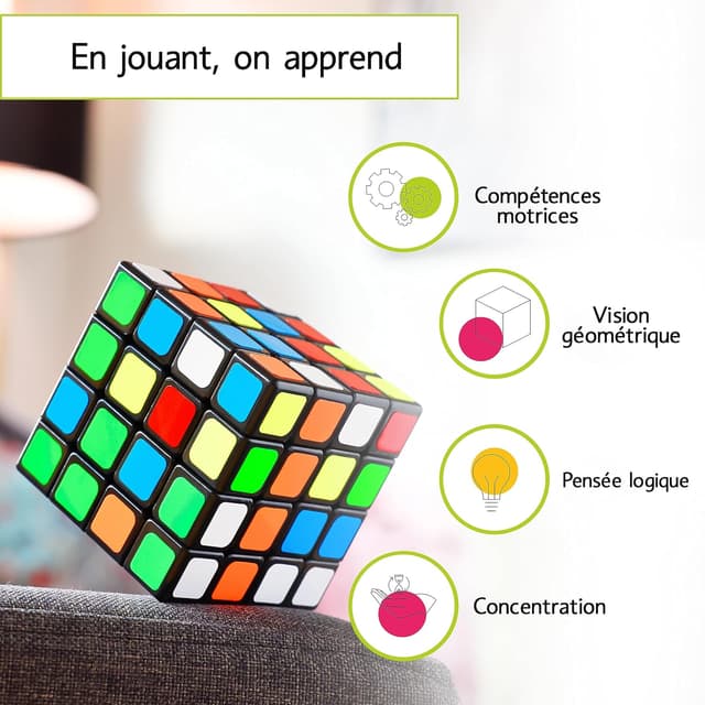 Detalle 2 de CUBIDI® Cube Magique 4x4x4 Speedcube type Los Angeles (4x4) – puzzle 3D sans électronique