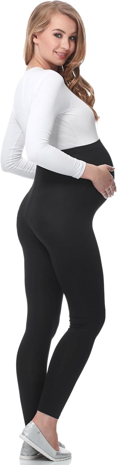 Detalle 2 de Lot de 2 leggings de grossesse Be Mammy en viscose opaques