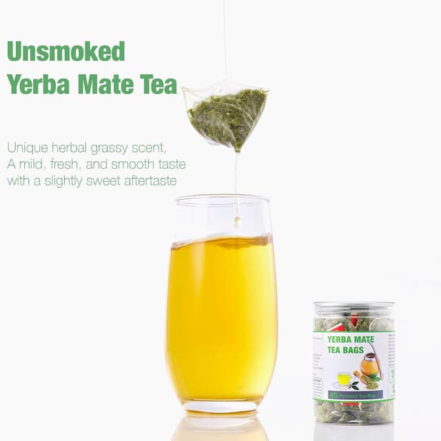 Detalle 2 de Yerba Mate Tee (40 Teebeutel, 3 g pro Beutel) – ungeräuchert aus Argentinien, zuckerfrei
