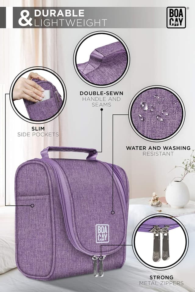 Detalle 2 de BOACAY Hanging Travel Toiletry Bag for Women & Men (Makeup & Shower Organiser)
