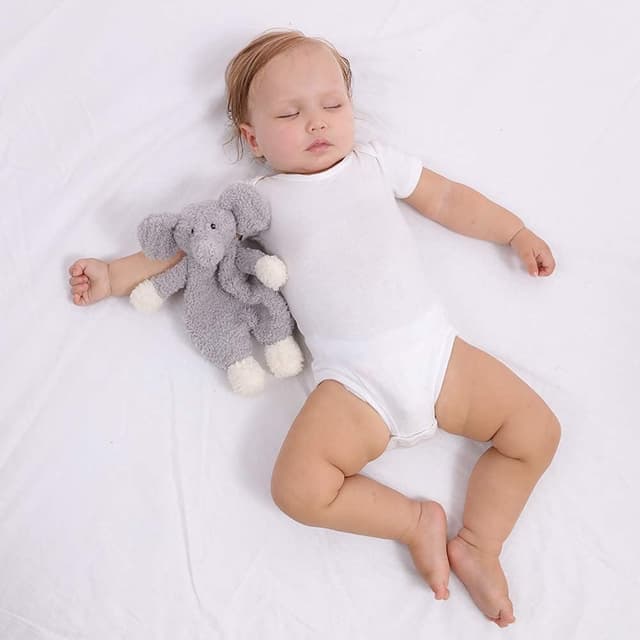 Detalle de Apricot Lamb 10 Inch Grey Elephant Security Blanket for Infants