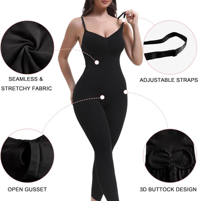 Detalle de SHAPERX Hourglass Anti-Cellulite Compression Leggings Shapewear (Full-Body, Breathable, No-Roll-Down)