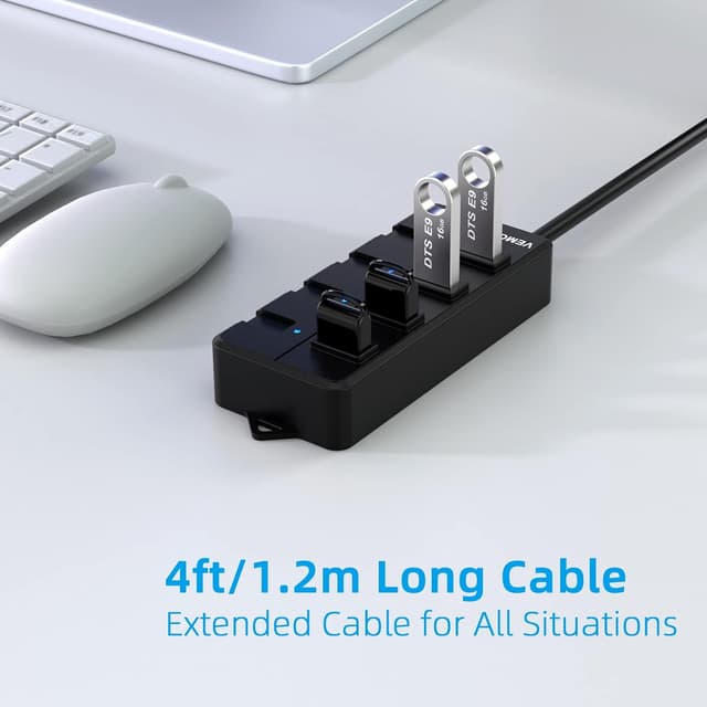 Detalle 2 de VEMONT USB 3.0 Hub 4 Ports mit Netzteil