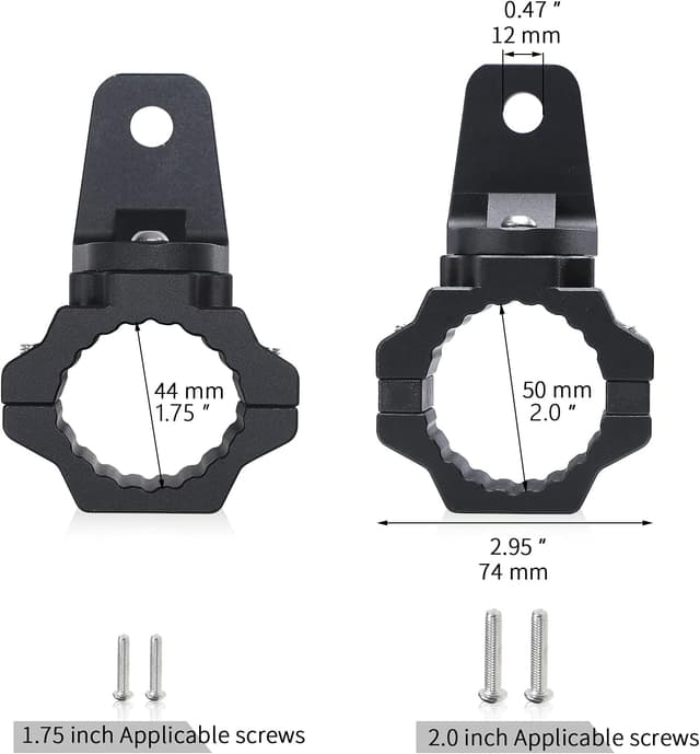 Detalle de ZIDIYORUO UTV Whip Light Mount & Light Bar Bracket (1.75–2 in Roll Cage Clamp) with 360° Rotation
