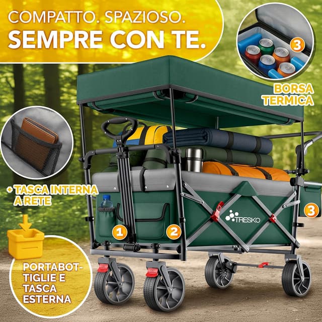 Thumbnail 2 de TRESKO Carrello pieghevole con tetto 150 kg