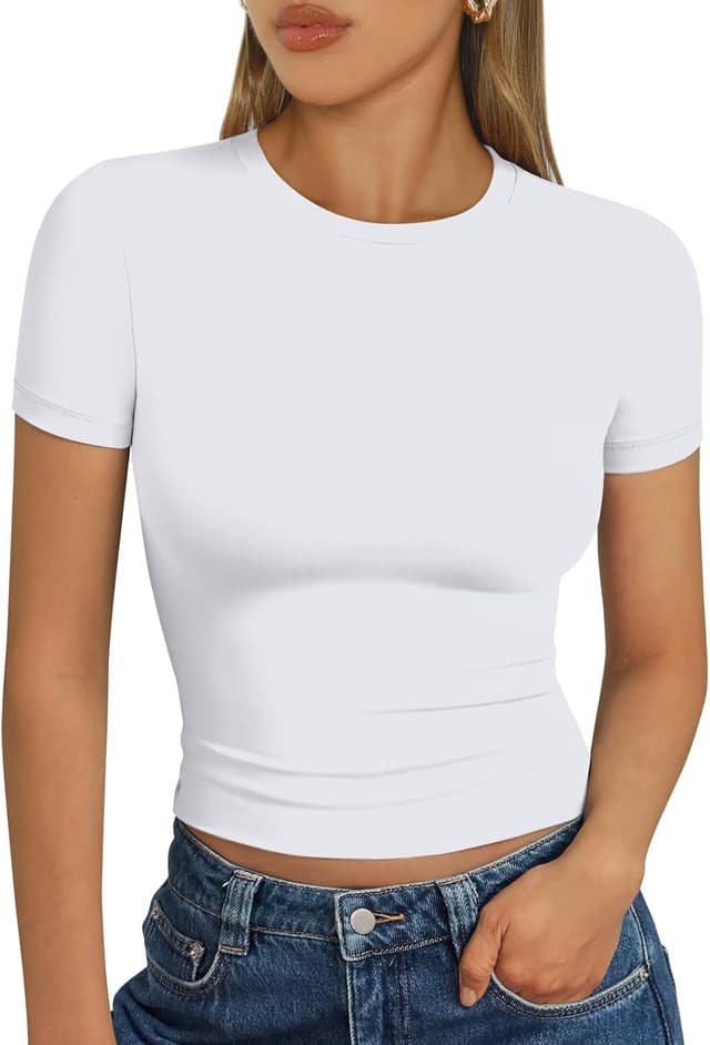 Detalle de Trendy Queen Short Sleeve Crop Top 88% Polyester