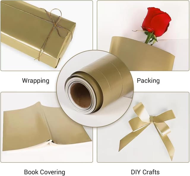 Thumbnail 5 de HBell Gold Matte Wrapping Paper 43x10m