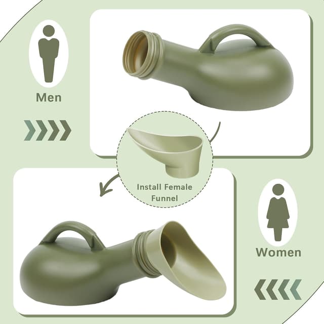 Detalle de 2 x 1000ml Male Urine Bottles (Unisex) with Female Adapter, Screw Lid & Cleaning Brushes