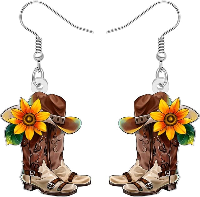 Detalle de RAIDIN Acryl Cowboy Cowgirl Ohrringe 40 mm
