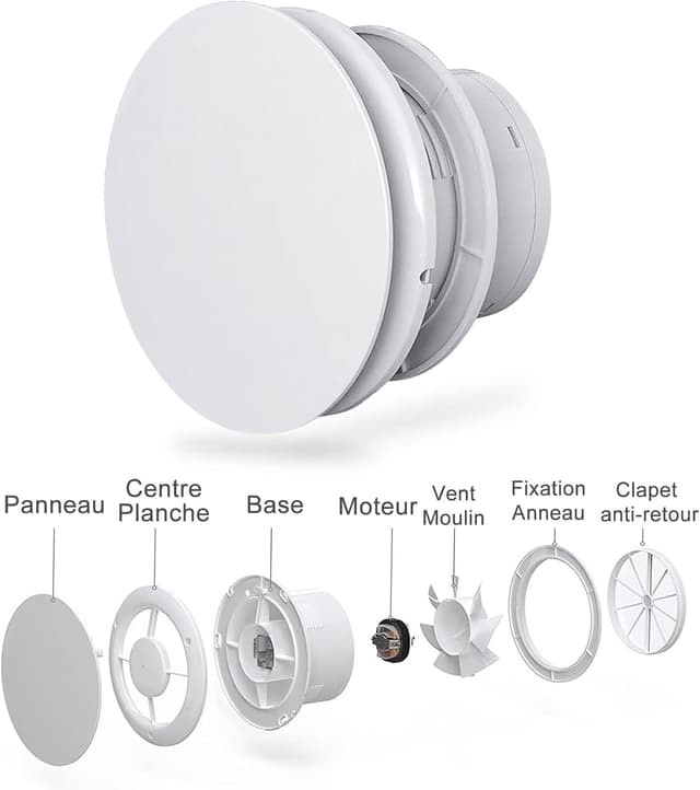 Detalle 2 de HUGOOME ventilateur extraction 95 m³/h 100 mm