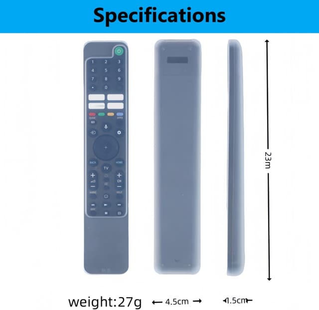 Detalle de YAREETY Silicone Remote Cover for Sony Bravia voice remote (RMF-TX500 / TX600) – washable, anti-slip