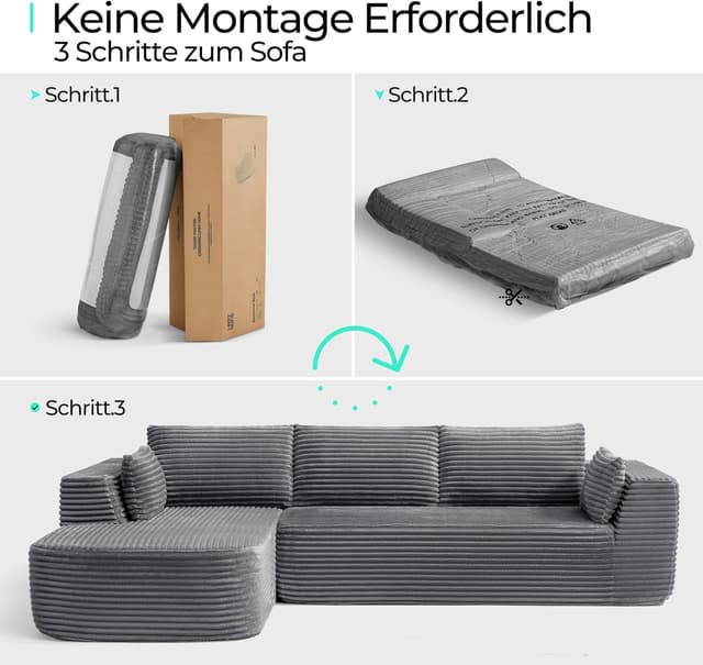 Detalle de LINSY HOME Ecksofa 270 cm Schlafsofa