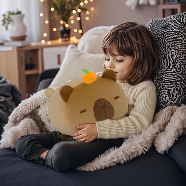 Detalle de Mewaii Cute Capybara Plush Pillow (8 Inch) – kawaii capybara squishy plush cushion