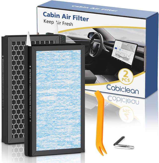 Detalle de Tesla Model 3 / Model Y Cabin Air Filter Replacement Accessories (2-Pack) with H13 HEPA + Activated Carbon