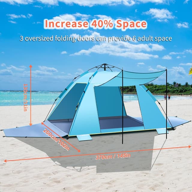 Detalle 2 de Temaster 4-5 Person beach tent UPF 50+