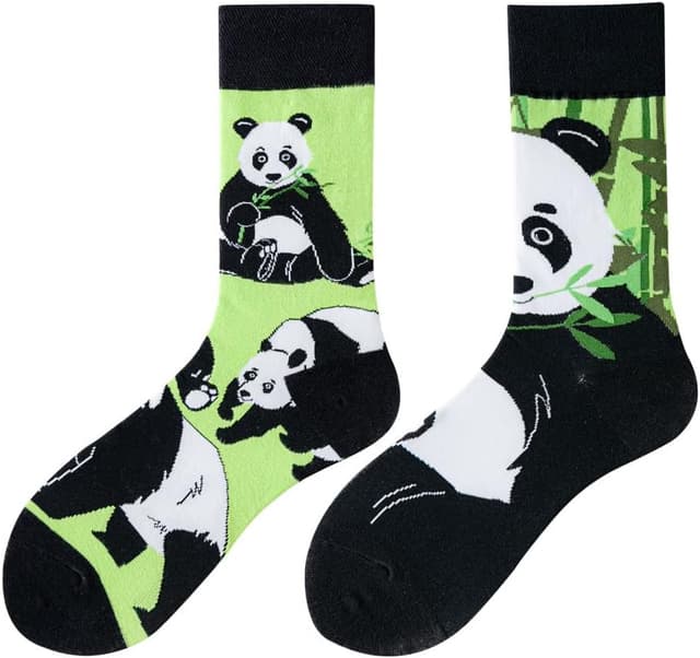 Detalle de NxnChc lustige Socken (unisex, Baumwollmischung) mit asymmetrischen Mustern – links & rechts passend