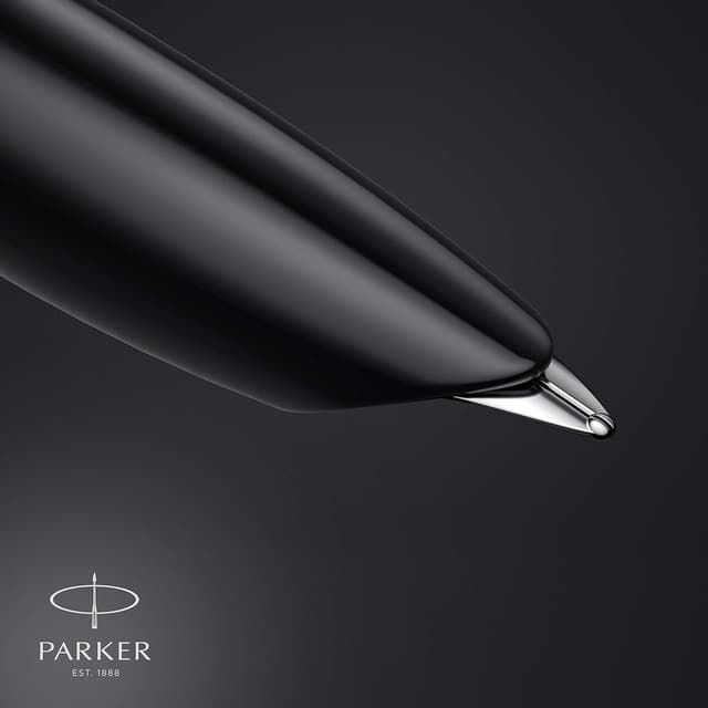 Detalle de Parker 51 stylo plume noir à plume fine – corps résine et attributs chromés, cartouche d’encre noire