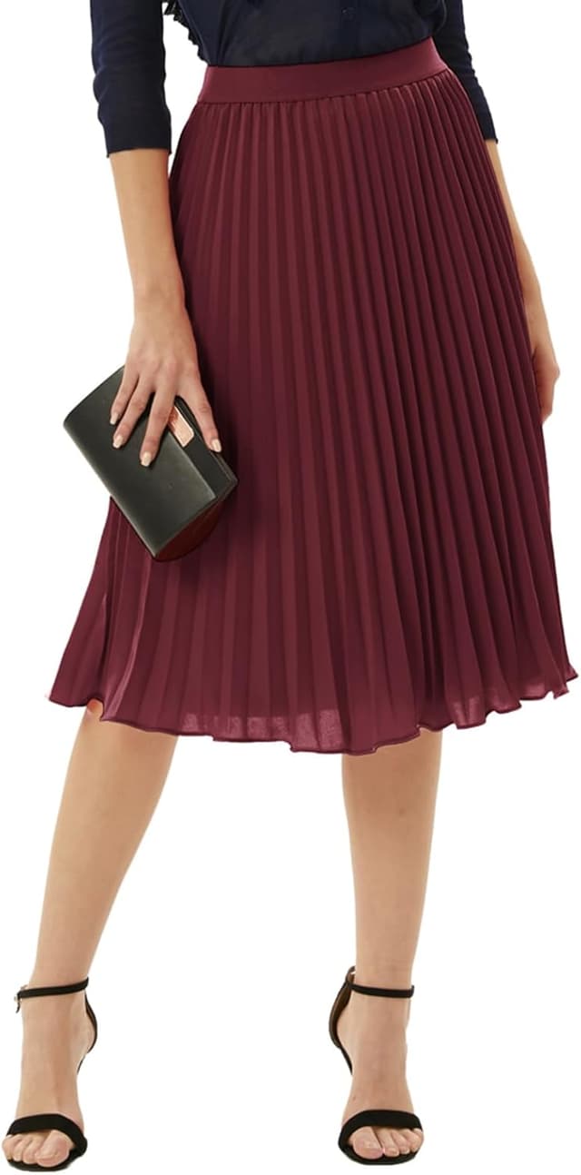 Thumbnail 2 de Grace Karin Women Pleated Chiffon Midi Skirt ⌛📏