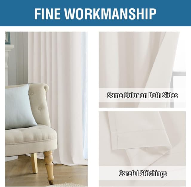 Thumbnail 6 de BellaHills Blackout Curtains 66 x 90 in Ivory 🪟